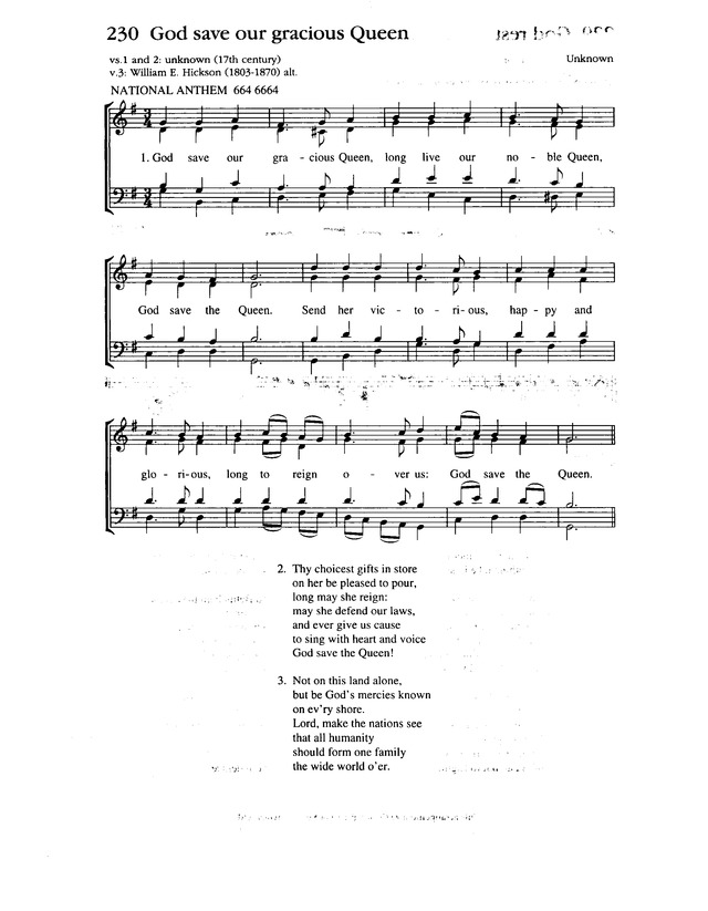 Complete Anglican Hymns Old and New 230. God save our gracious Queen