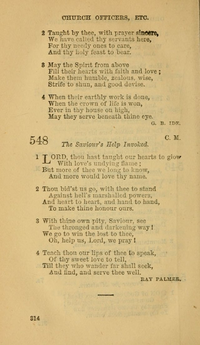 The Canadian Baptist Hymn Book page 314