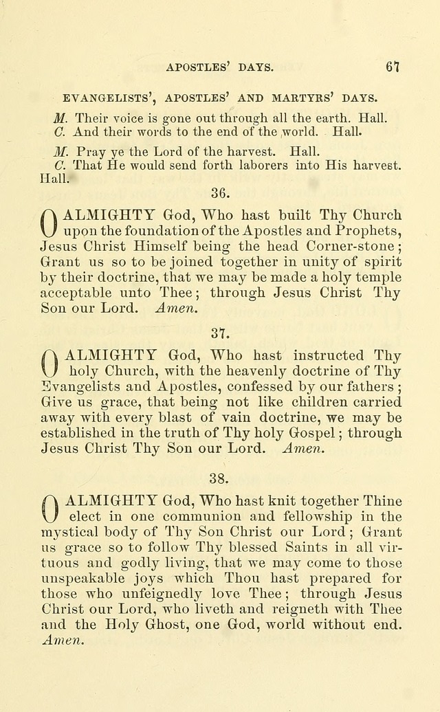 Church Book: for the use of Evangelical Lutheran congregations page 67