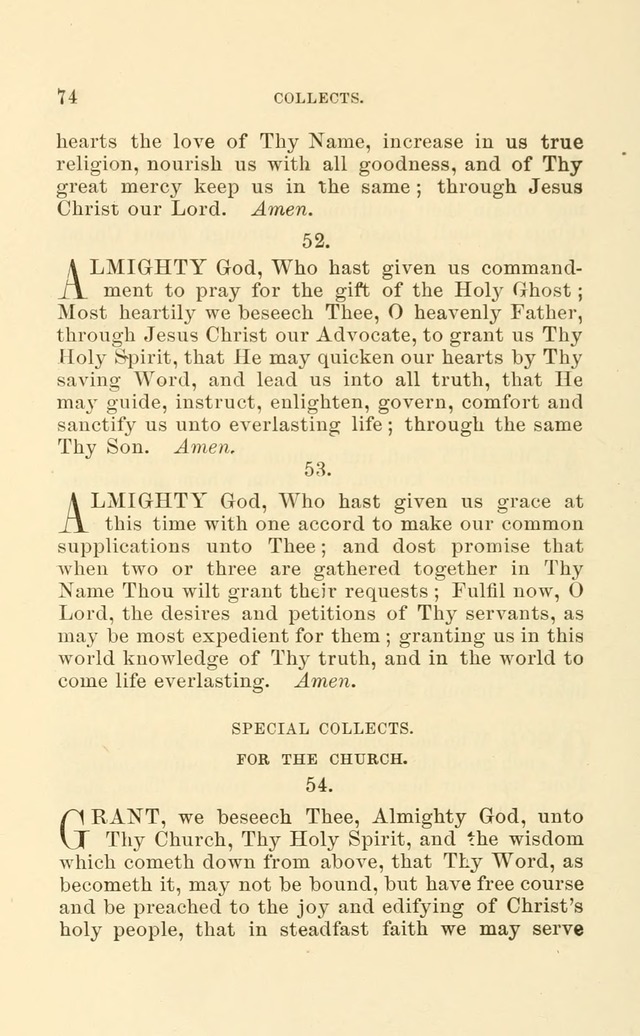 Church Book: for the use of Evangelical Lutheran congregations page 74
