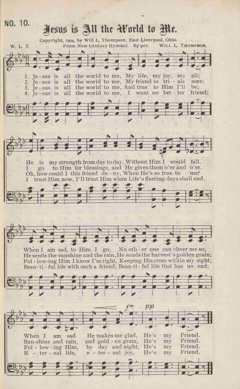 Crowning Carols: a superior collection of Sacred songs for the Church, Sunday school, singing class, singing convention, etc. page 11