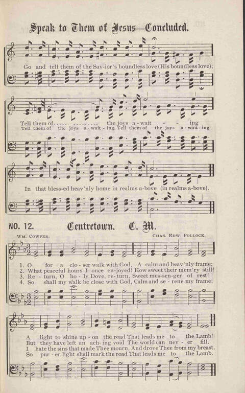 Crowning Carols: a superior collection of Sacred songs for the Church, Sunday school, singing class, singing convention, etc. page 13
