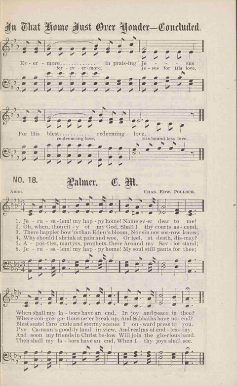 Crowning Carols: a superior collection of Sacred songs for the Church, Sunday school, singing class, singing convention, etc. page 19