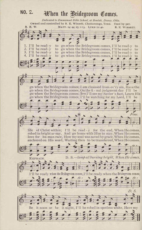 Crowning Carols: a superior collection of Sacred songs for the Church, Sunday school, singing class, singing convention, etc. page 2