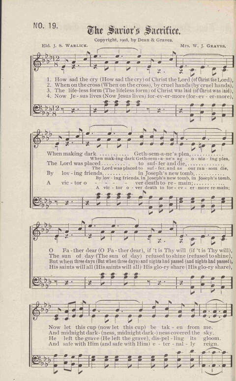 Crowning Carols: a superior collection of Sacred songs for the Church, Sunday school, singing class, singing convention, etc. page 20