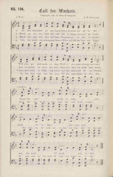 Crowning Carols: a superior collection of Sacred songs for the Church, Sunday school, singing class, singing convention, etc. page 206