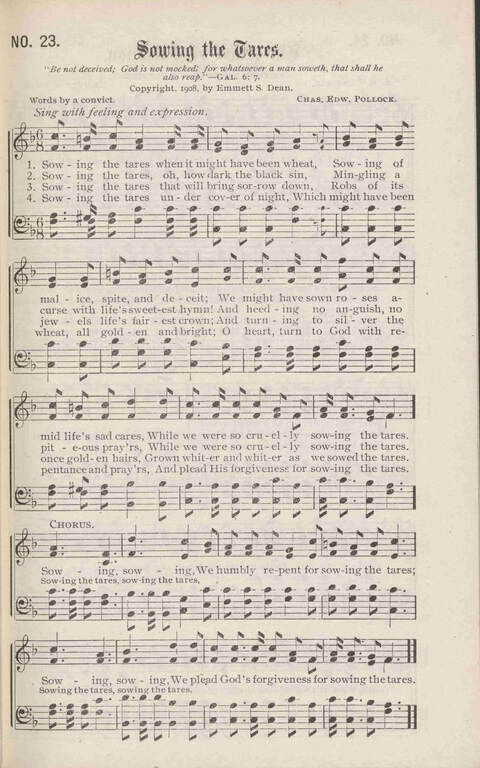 Crowning Carols: a superior collection of Sacred songs for the Church, Sunday school, singing class, singing convention, etc. page 25