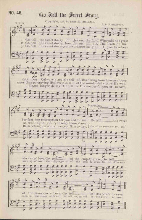 Crowning Carols: a superior collection of Sacred songs for the Church, Sunday school, singing class, singing convention, etc. page 49
