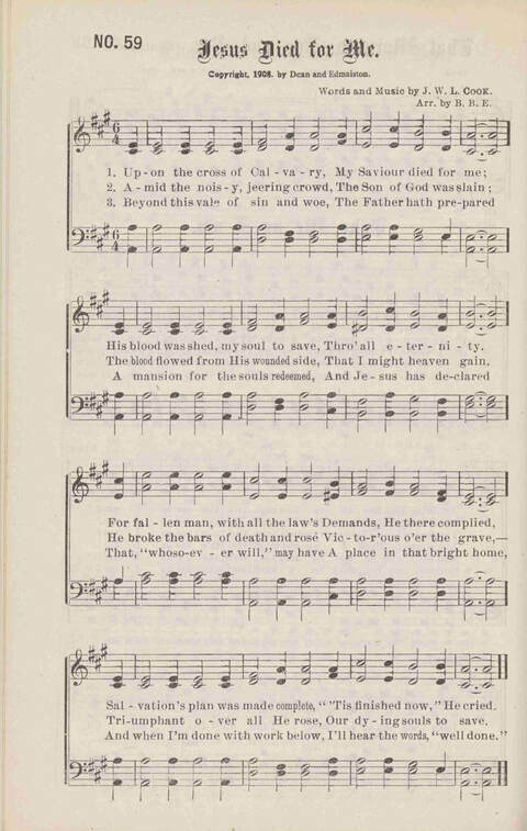Crowning Carols: a superior collection of Sacred songs for the Church, Sunday school, singing class, singing convention, etc. page 62
