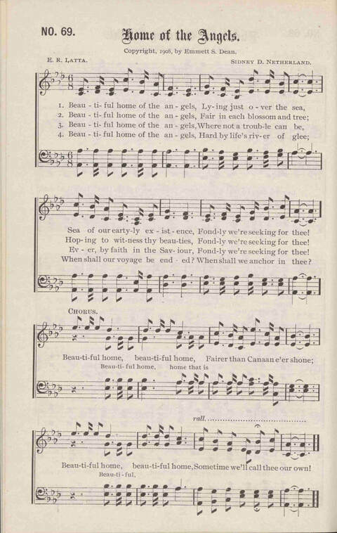 Crowning Carols: a superior collection of Sacred songs for the Church, Sunday school, singing class, singing convention, etc. page 72