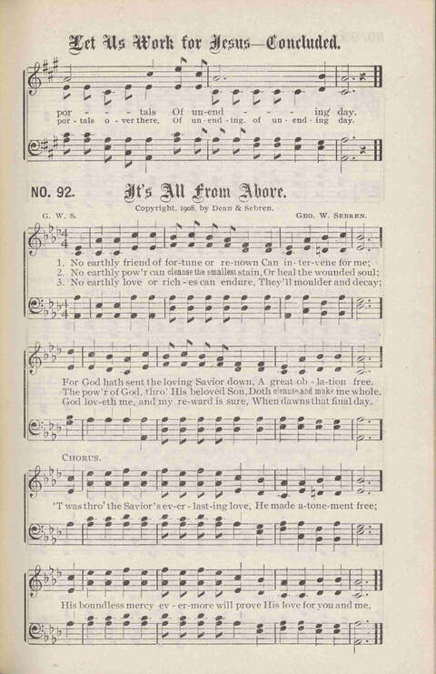 Crowning Carols: a superior collection of Sacred songs for the Church, Sunday school, singing class, singing convention, etc. page 97
