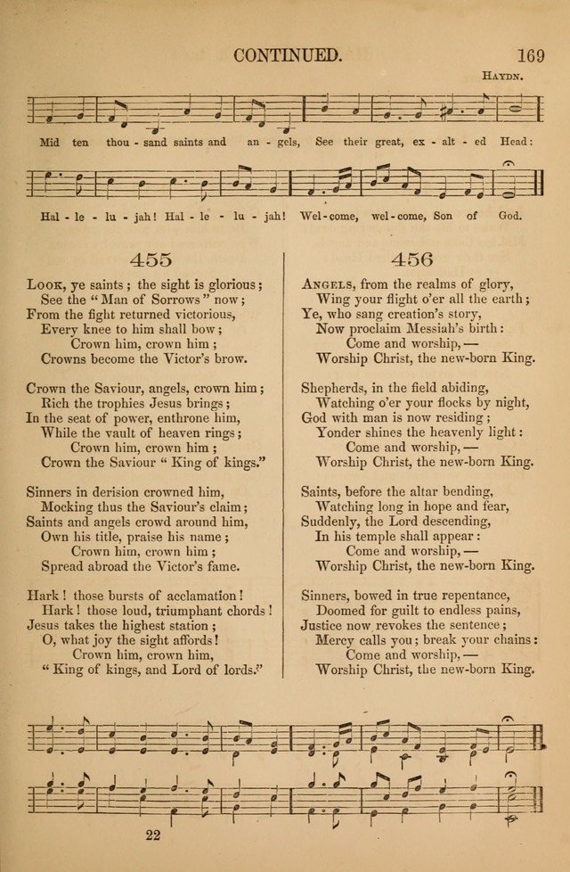 Church Choral-Book: containing tunes and hymns for congregational singing, and adapted to choirs and social worship page 169