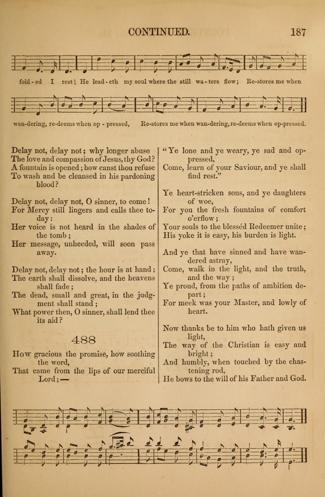 Church Choral-Book: containing tunes and hymns for congregational singing, and adapted to choirs and social worship page 187