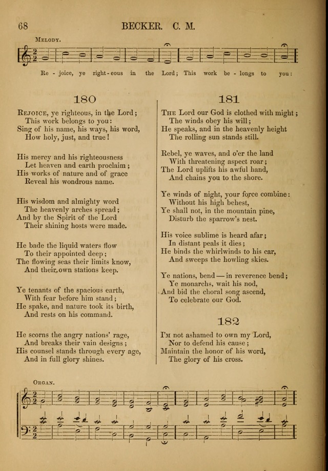 Church Choral-Book: containing tunes and hymns for congregational singing, and adapted to choirs and social worship page 68