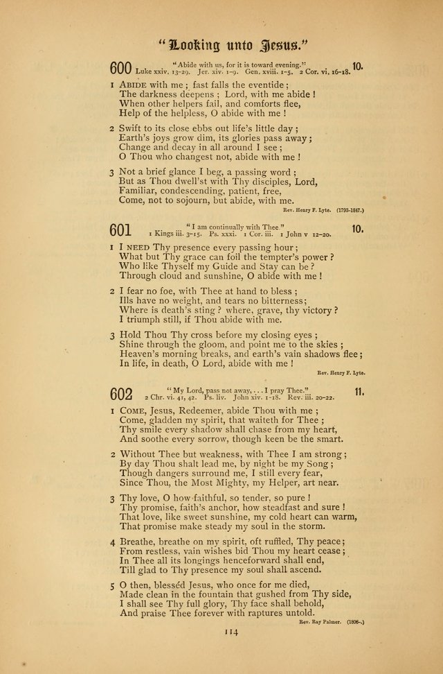 The Clifton Chapel Collection of "Psalms, Hymns, and Spiritual Songs": for public, social and family worship and private devotions at the Sanitarium, Clifton Springs, N. Y. page 114