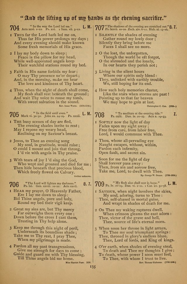 The Clifton Chapel Collection of "Psalms, Hymns, and Spiritual Songs": for public, social and family worship and private devotions at the Sanitarium, Clifton Springs, N. Y. page 135