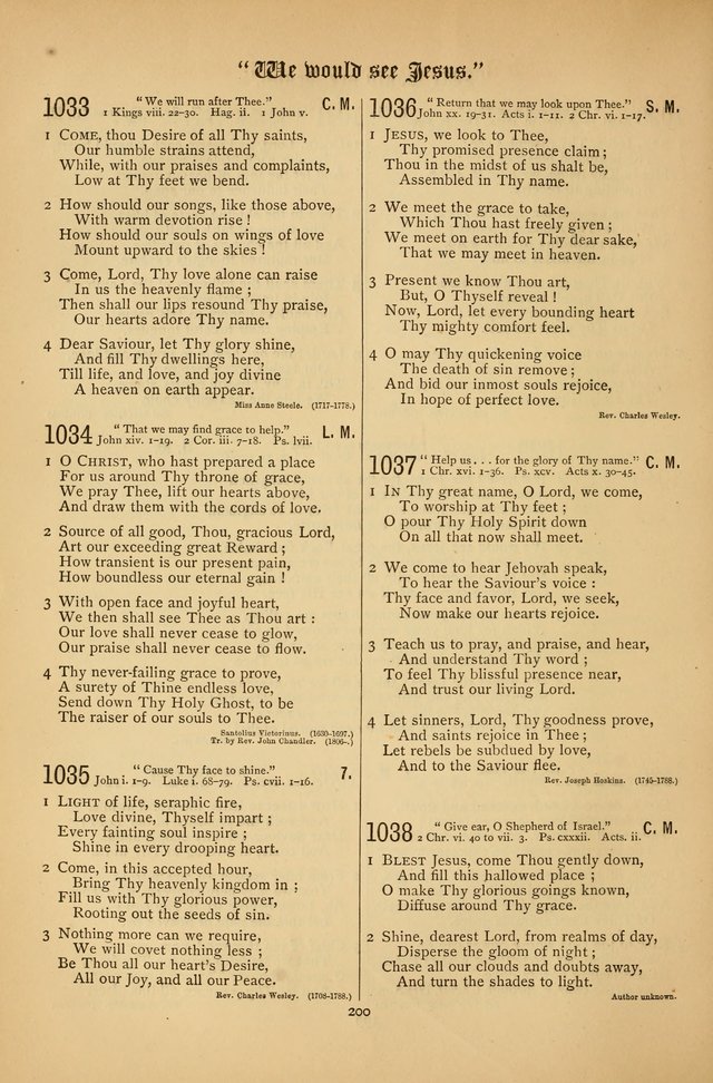 The Clifton Chapel Collection of "Psalms, Hymns, and Spiritual Songs": for public, social and family worship and private devotions at the Sanitarium, Clifton Springs, N. Y. page 200