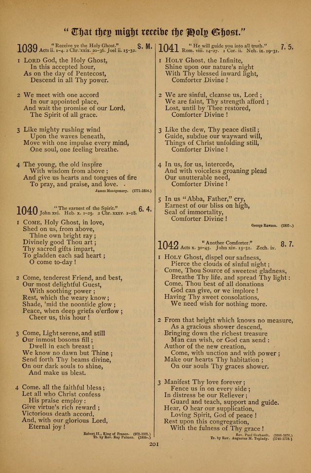 The Clifton Chapel Collection of "Psalms, Hymns, and Spiritual Songs": for public, social and family worship and private devotions at the Sanitarium, Clifton Springs, N. Y. page 201