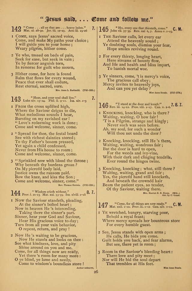 The Clifton Chapel Collection of "Psalms, Hymns, and Spiritual Songs": for public, social and family worship and private devotions at the Sanitarium, Clifton Springs, N. Y. page 26