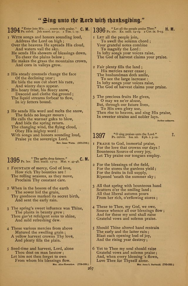The Clifton Chapel Collection of "Psalms, Hymns, and Spiritual Songs": for public, social and family worship and private devotions at the Sanitarium, Clifton Springs, N. Y. page 267