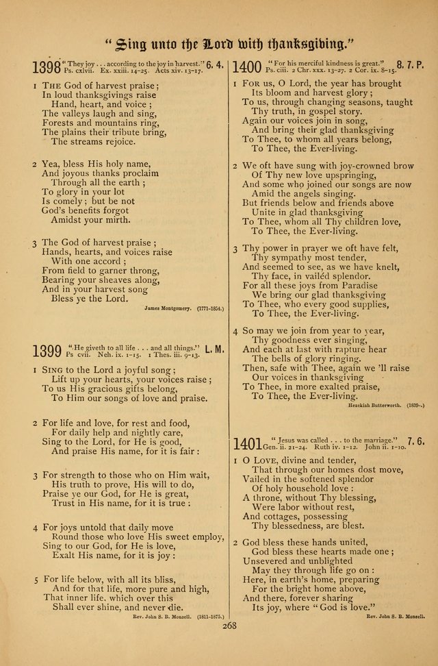The Clifton Chapel Collection of "Psalms, Hymns, and Spiritual Songs": for public, social and family worship and private devotions at the Sanitarium, Clifton Springs, N. Y. page 268