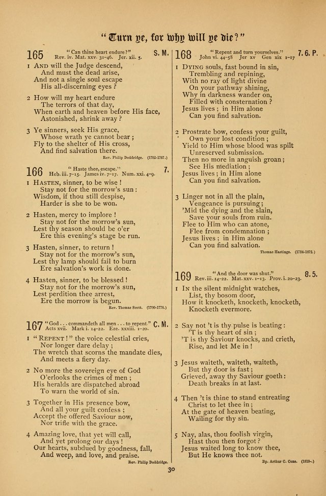 The Clifton Chapel Collection of "Psalms, Hymns, and Spiritual Songs": for public, social and family worship and private devotions at the Sanitarium, Clifton Springs, N. Y. page 30