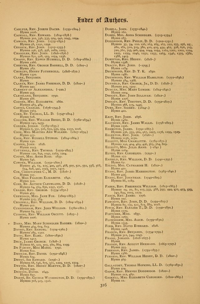 The Clifton Chapel Collection of "Psalms, Hymns, and Spiritual Songs": for public, social and family worship and private devotions at the Sanitarium, Clifton Springs, N. Y. page 316