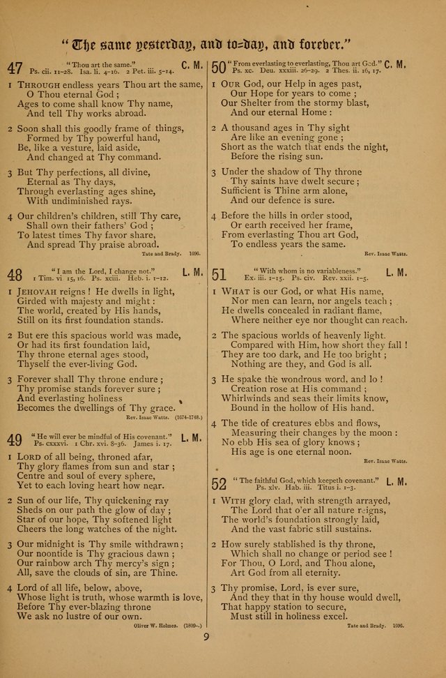 The Clifton Chapel Collection of "Psalms, Hymns, and Spiritual Songs": for public, social and family worship and private devotions at the Sanitarium, Clifton Springs, N. Y. page 9
