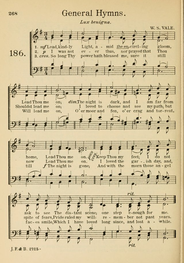 Catholic Church Hymnal with Music 186. Lead, kindly Light, amid the