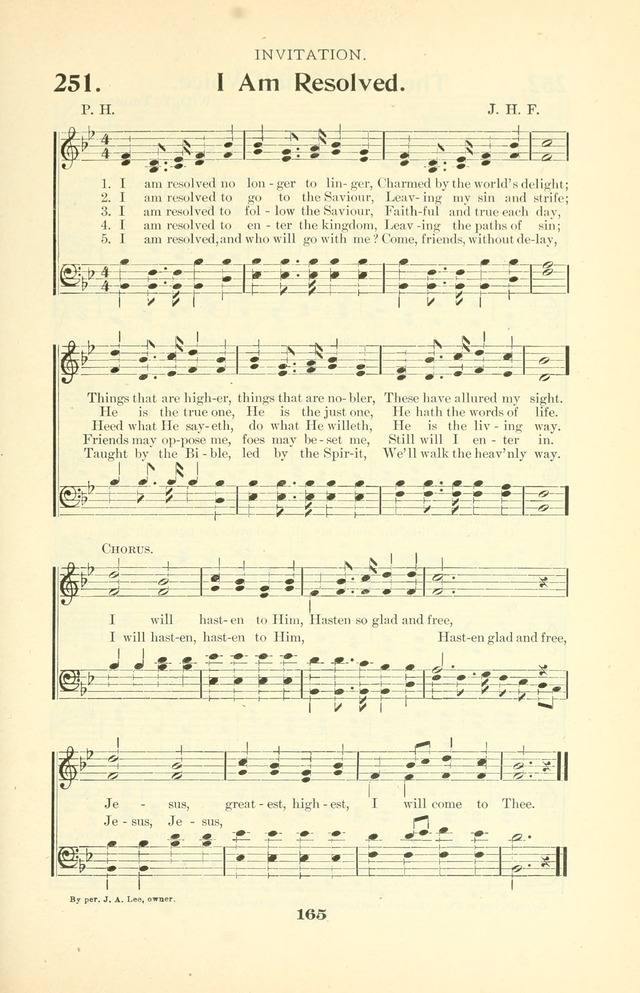 The Christian Church Hymnal 251. I am resolved no longer to linger ...