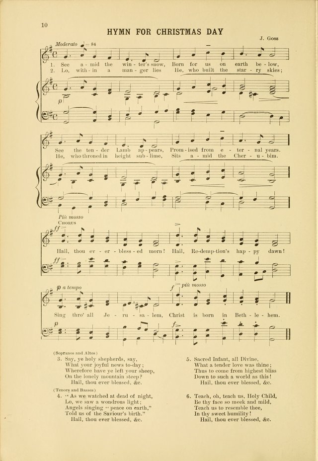 Christmas Carols and Hymns: for school and choir page 10