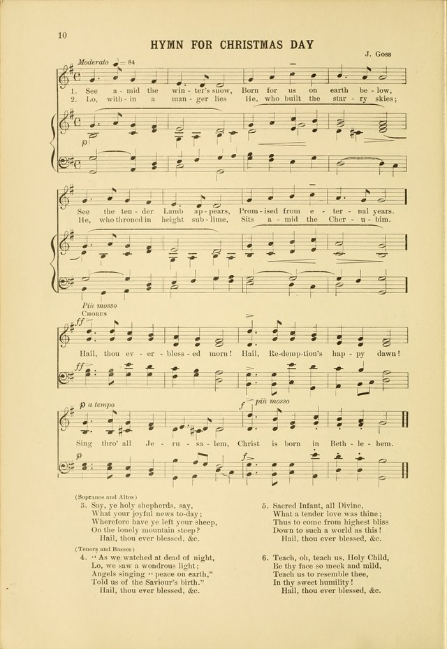 Christmas Carols and Hymns: for school and choir page 10