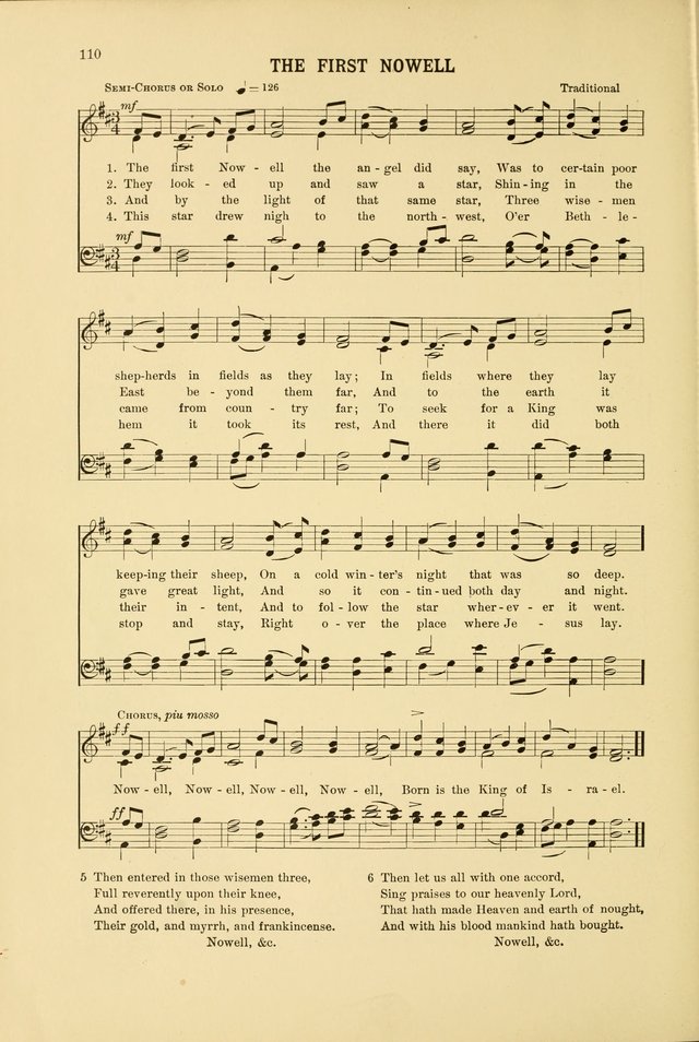 Christmas Carols and Hymns: for school and choir page 110
