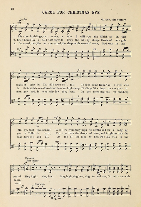 Christmas Carols and Hymns: for school and choir page 12