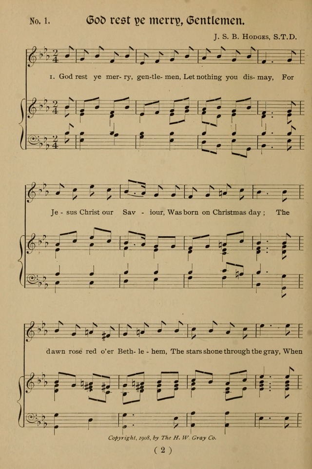 Christmas Carols and Hymns for Children: set to music by the Rev. J. S. B. Hodges, S.T.D. page 3