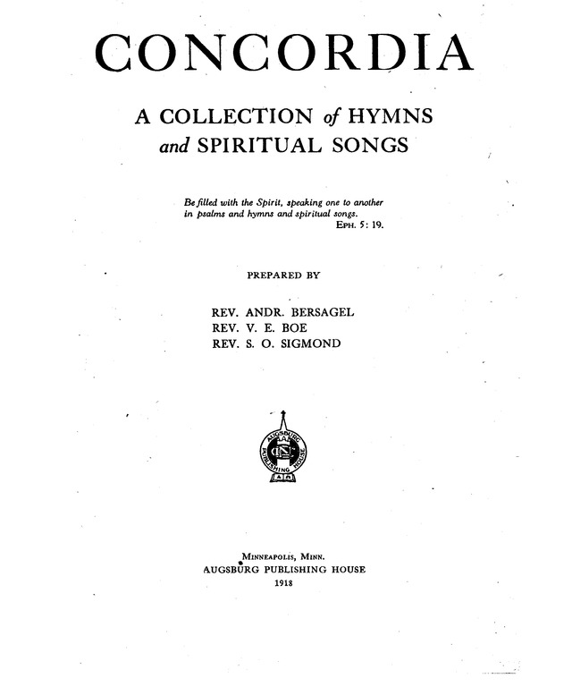 Concordia: a collection of hymns and spiritual songs page 1