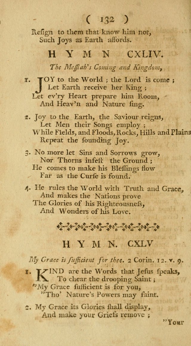 The Christians Duty, exhibited, in a series of Hymns: collected from various authors, designed for the worship of God, and for the edification of Christians (1st Ed.) page 132