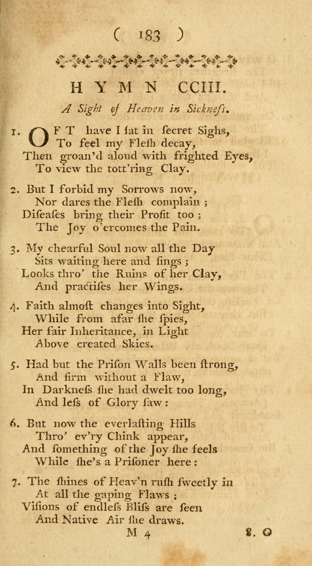 The Christians Duty, exhibited, in a series of Hymns: collected from various authors, designed for the worship of God, and for the edification of Christians (1st Ed.) page 183