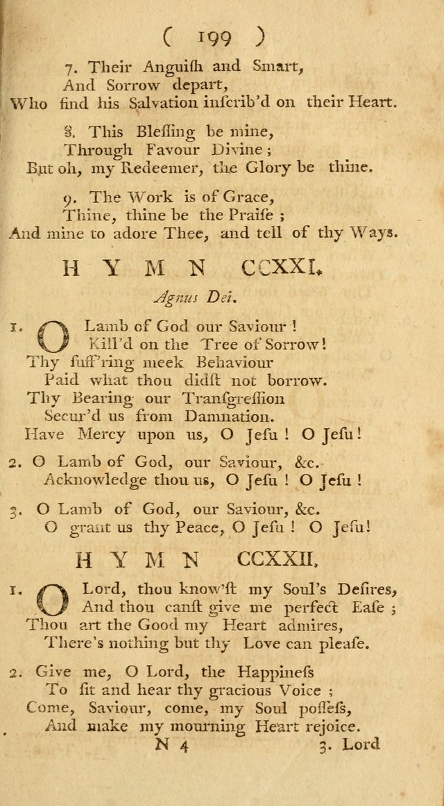 The Christians Duty, exhibited, in a series of Hymns: collected from various authors, designed for the worship of God, and for the edification of Christians (1st Ed.) page 199