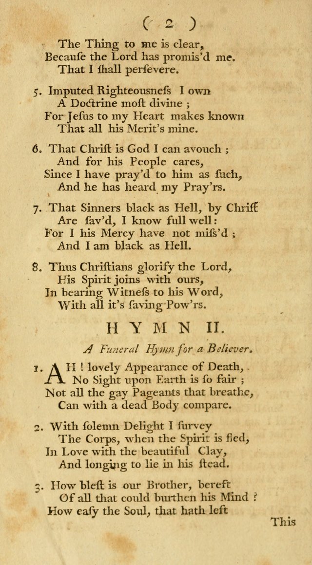 The Christians Duty, exhibited, in a series of Hymns: collected from various authors, designed for the worship of God, and for the edification of Christians (1st Ed.) page 2
