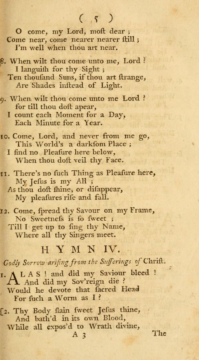 The Christians Duty, exhibited, in a series of Hymns: collected from various authors, designed for the worship of God, and for the edification of Christians (1st Ed.) page 5