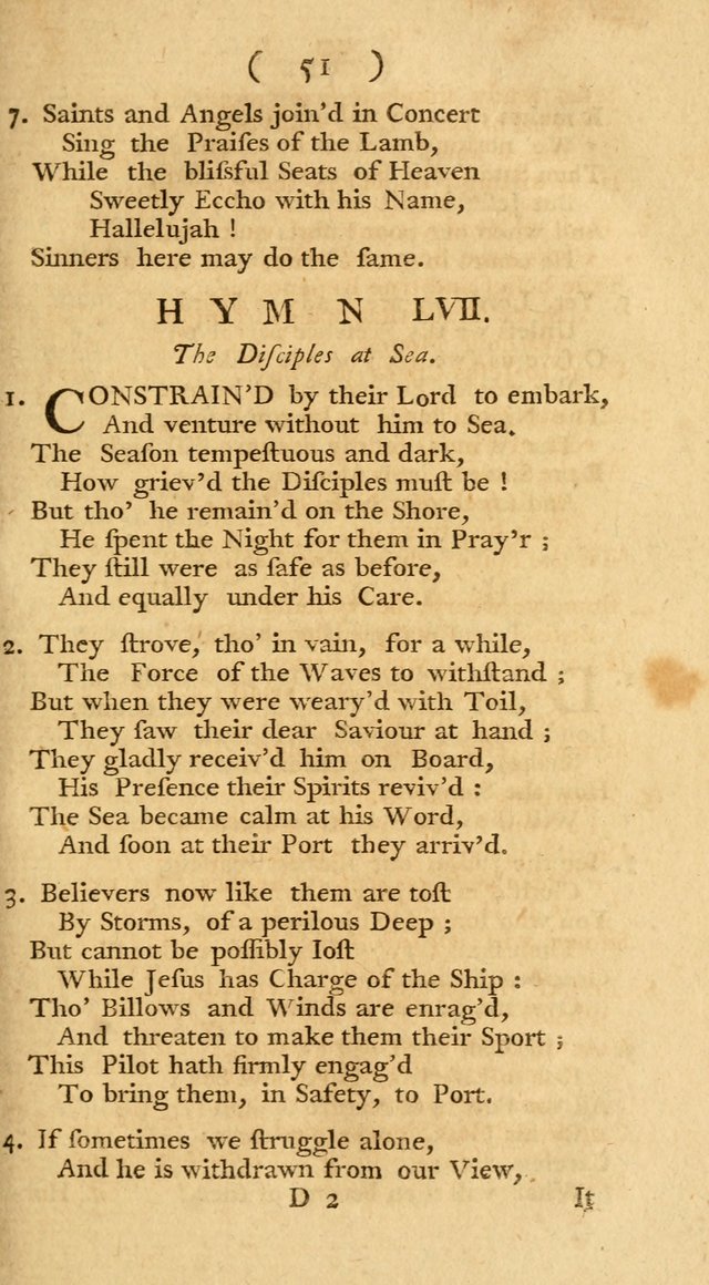 The Christians Duty, exhibited, in a series of Hymns: collected from various authors, designed for the worship of God, and for the edification of Christians (1st Ed.) page 51