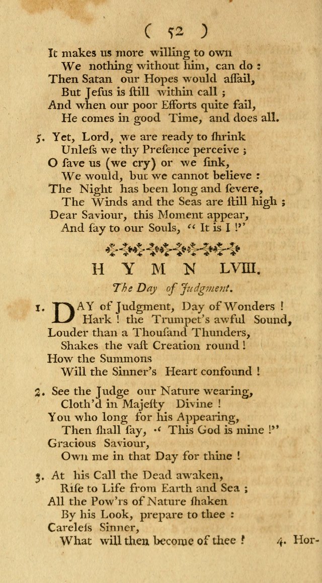 The Christians Duty, exhibited, in a series of Hymns: collected from various authors, designed for the worship of God, and for the edification of Christians (1st Ed.) page 52