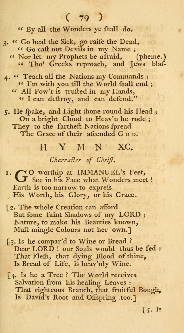 The Christians Duty, exhibited, in a series of Hymns: collected from various authors, designed for the worship of God, and for the edification of Christians (1st Ed.) page 79