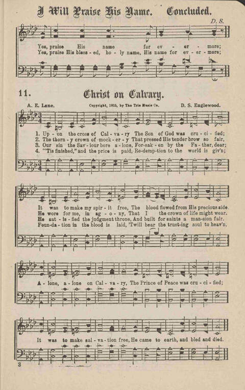 Church Evangel: a choice collection of gospel songs for church and evangelistic work page 11