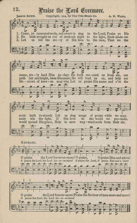 Church Evangel: a choice collection of gospel songs for church and evangelistic work page 12