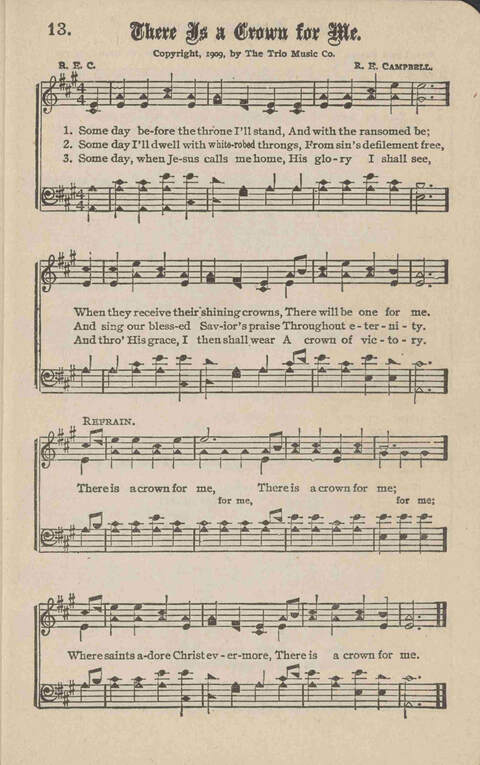 Church Evangel: a choice collection of gospel songs for church and evangelistic work page 13