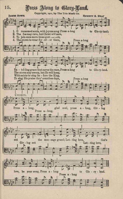 Church Evangel: a choice collection of gospel songs for church and evangelistic work page 15