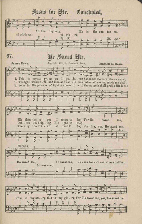 Church Evangel: a choice collection of gospel songs for church and evangelistic work page 69