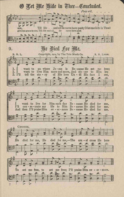 Church Evangel: a choice collection of gospel songs for church and evangelistic work page 9